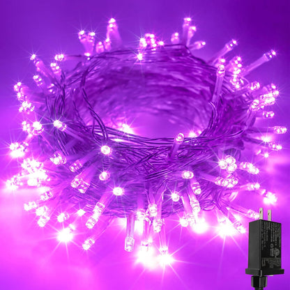 Purple Extra-Long 66FT 200 LED Halloween Lights for Indoor/Outdoor, Super Bright 8 Lighting Modes Plug in String Lights for Halloween Decorations Bedroom Party Garden Patio Tree (Purple)