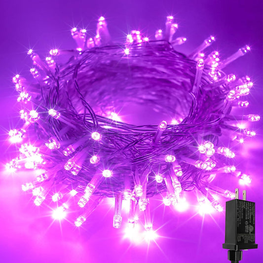 Purple Extra-Long 66FT 200 LED Halloween Lights for Indoor/Outdoor, Super Bright 8 Lighting Modes Plug in String Lights for Halloween Decorations Bedroom Party Garden Patio Tree (Purple)