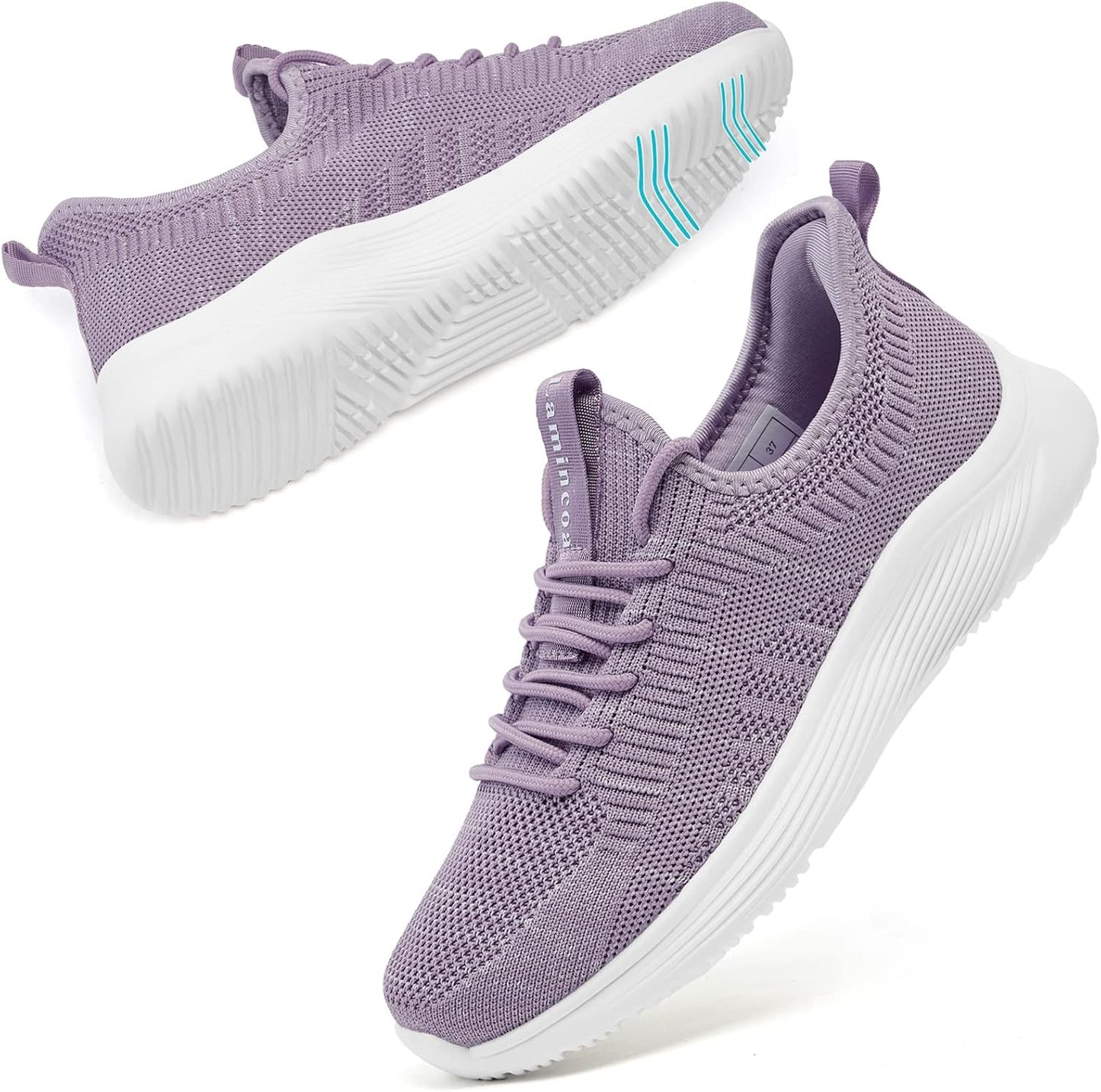 Womens Walking Tennis Shoes Slip on Lightweight Comfort Memory Foam Sneakers for Work Gym Running Purple Size 8