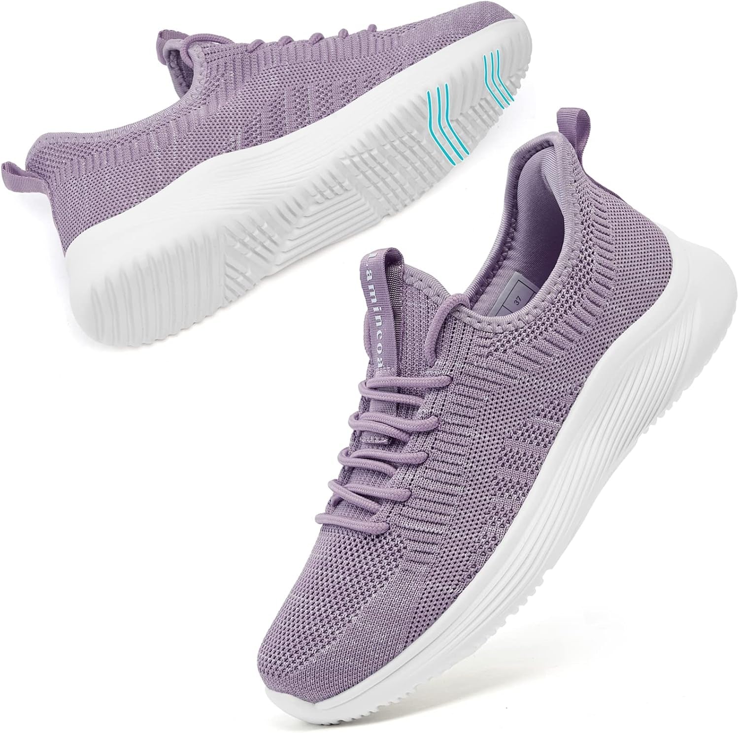 Womens Walking Tennis Shoes Slip on Lightweight Comfort Memory Foam Sneakers for Work Gym Running Purple Size 8