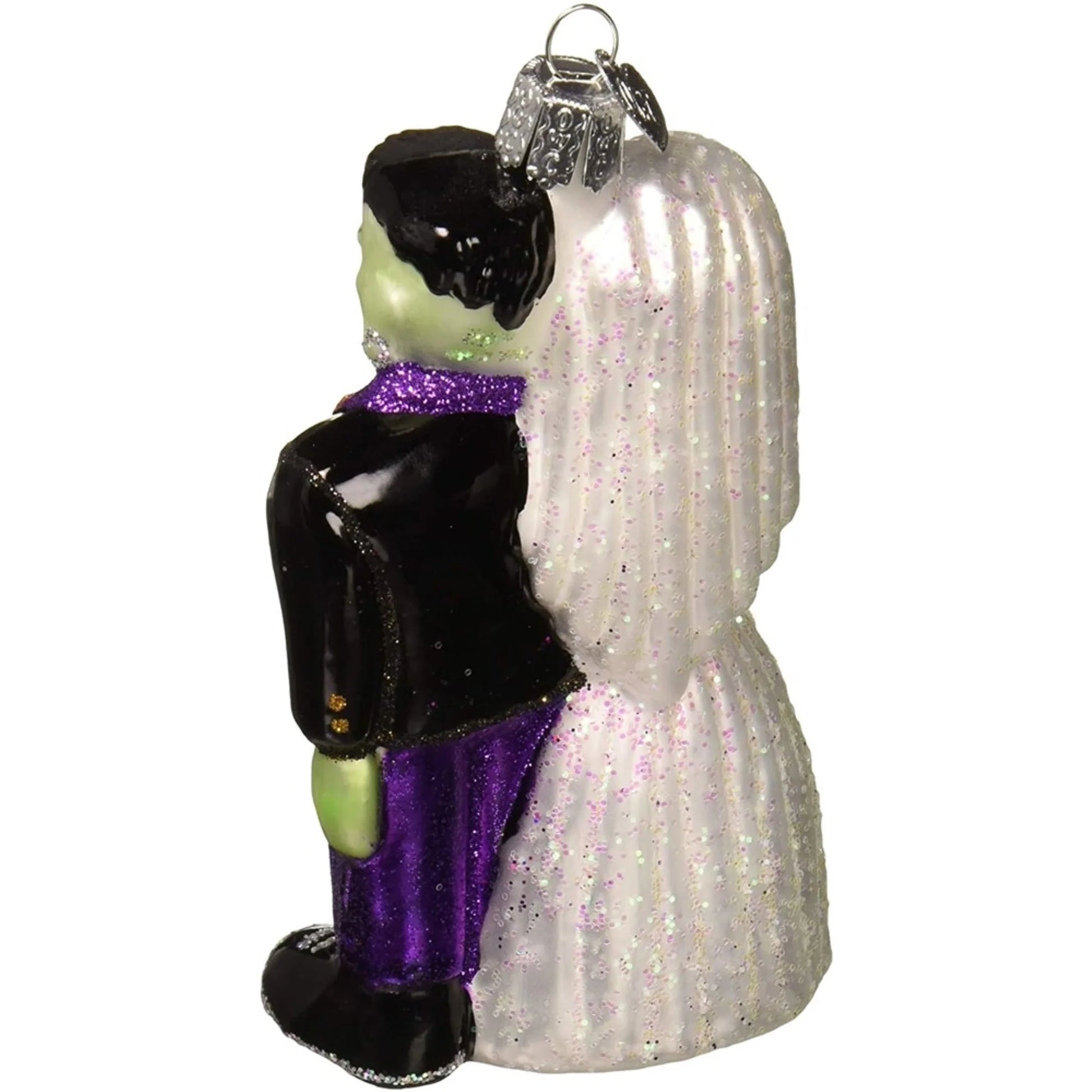 Halloween Decorations Glass Blown Ornaments for Christmas Tree Frankenstein and Bride