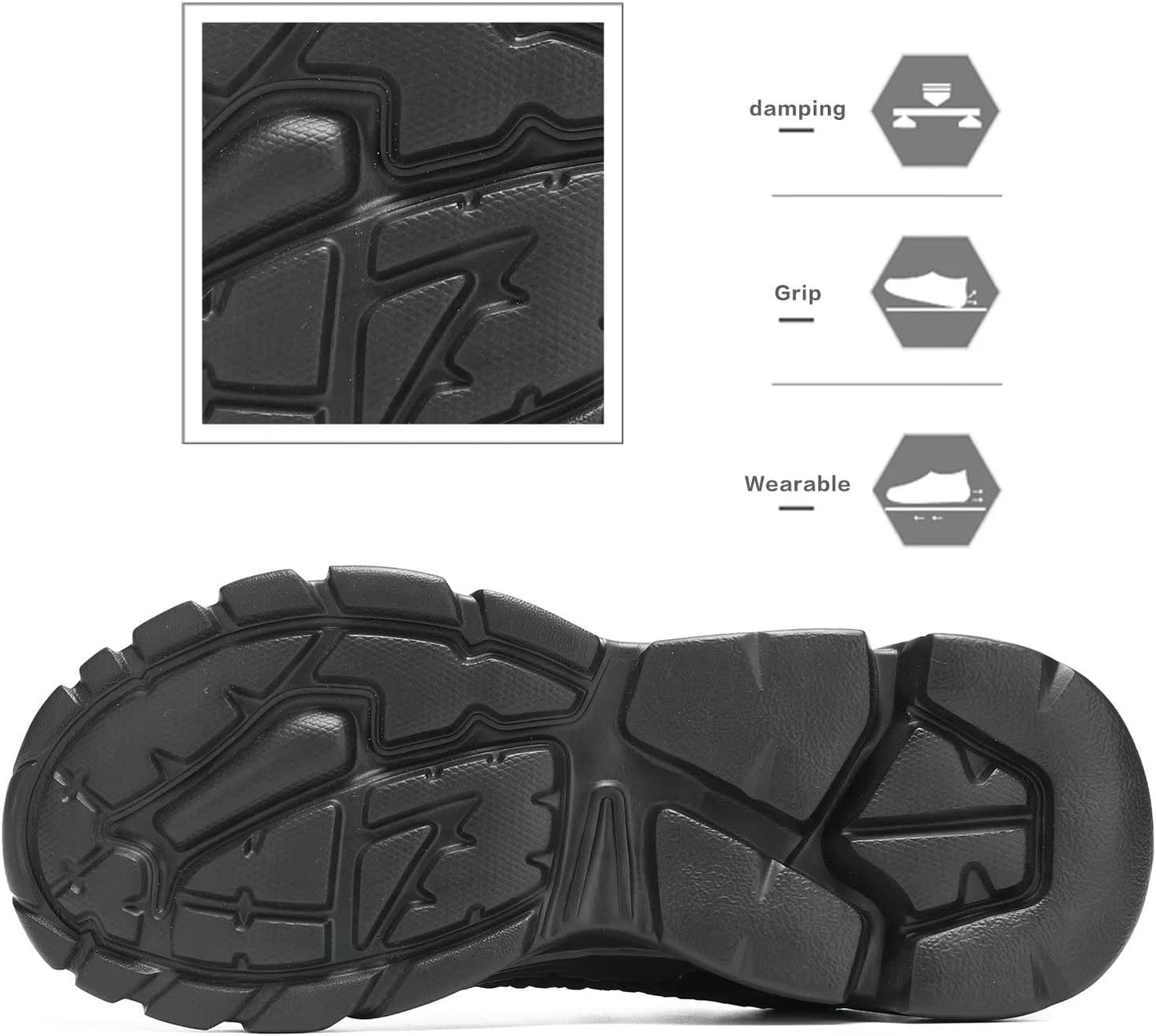 Men'S Running Shoes, Non Slip, Breathable, Lightweight Fashion Sneakers, Slip Resistant Athletic Sports Walking Gym Work Shoes