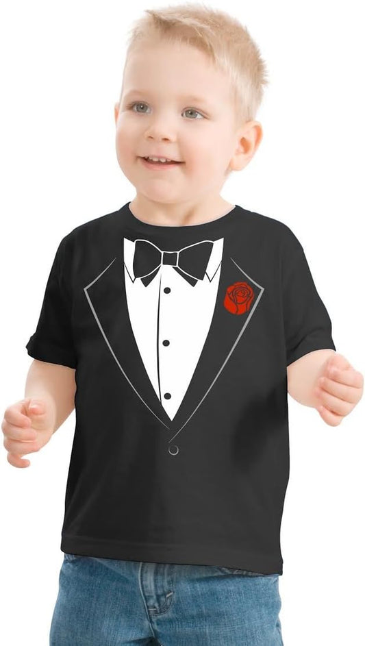 Big Boys' Tuxedo Tee | Kid'S Wedding Youth & Toddler Shirt