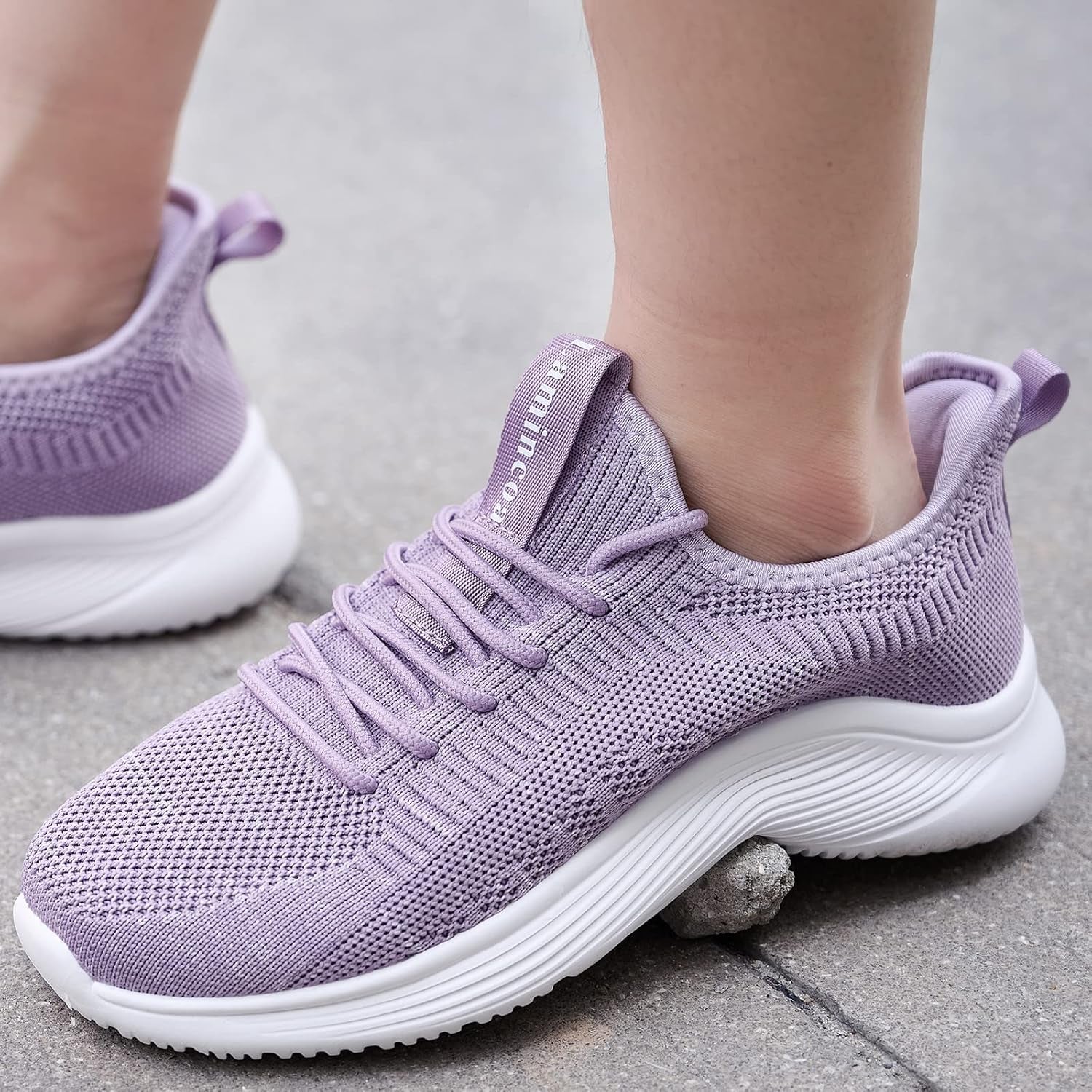 Womens Walking Tennis Shoes Slip on Lightweight Comfort Memory Foam Sneakers for Work Gym Running Purple Size 8