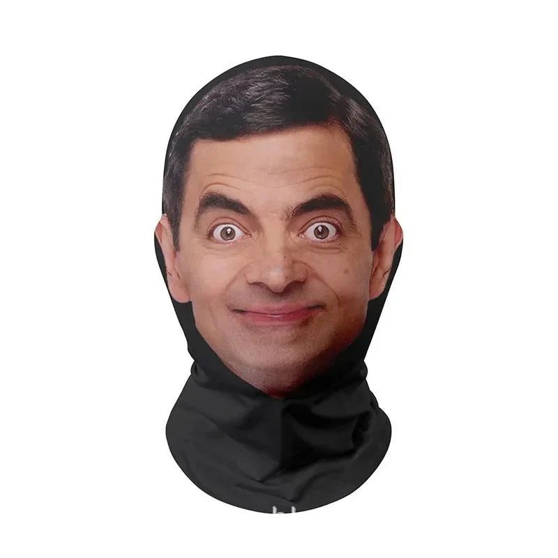 Realistic 3D Celebrity Face Mask | Full Face Nylon Cosplay Headgear for Halloween