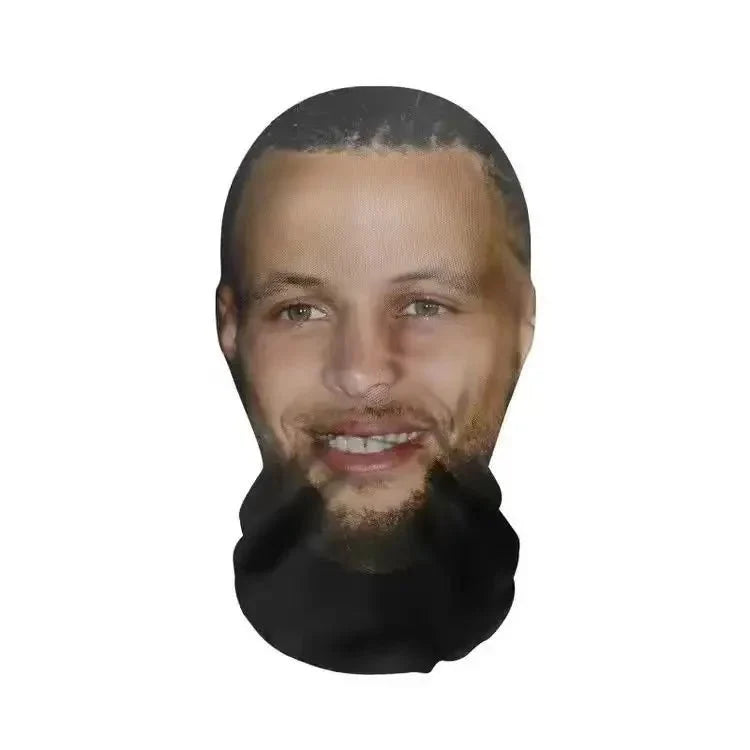 Realistic 3D Celebrity Face Mask | Full Face Nylon Cosplay Headgear for Halloween